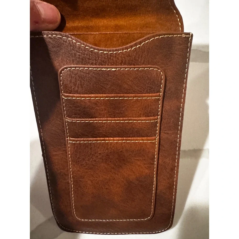 PLOKA & CLASSIC Brown Faux Leather Phone‎ Pouch Belt Clip Card Holder